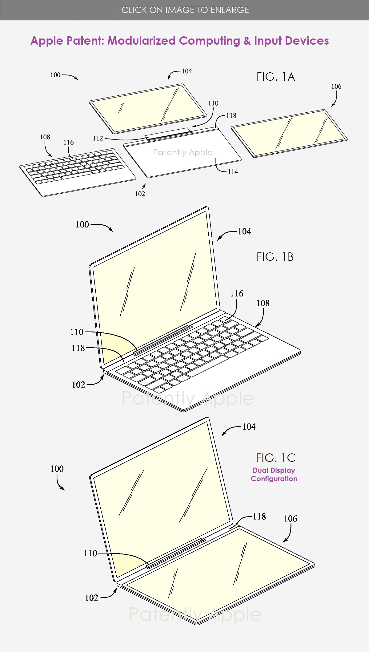 苹果 MacBook 新专利:模块化可拆卸设计,按需搭配键盘、屏幕等